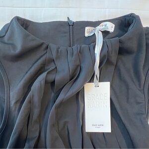 Grace Karin Black Front Drape Ruched Bodycon Dress